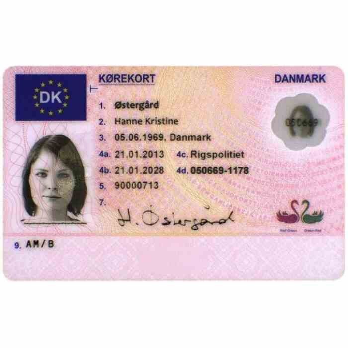 DANISH DRIVER'S LICENSE FOR SALE ONLINE